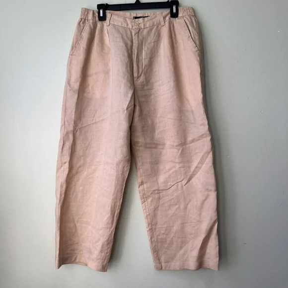 GB Collection Linen‎ Pants Size 36 Beige Casual Relaxed Fit - Picture 1 of 4